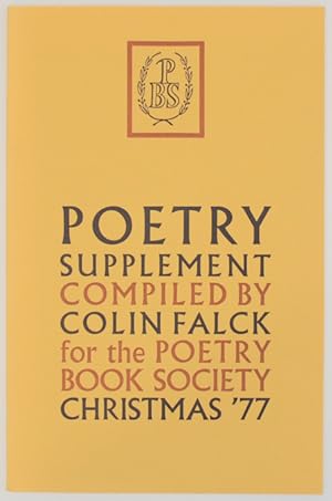 Bild des Verkufers fr Poetry Supplement Christmas 1977 zum Verkauf von Jeff Hirsch Books, ABAA