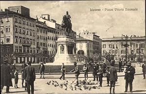 Ansichtskarte / Postkarte Livorno Toscana, Piazza Vittorio Emanuele