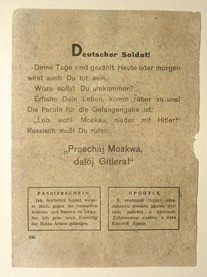 Flugblatt: Deutscher Soldat! Deine Tage sind gezählt. Heute oder morgen wirst auch Du tot sein.