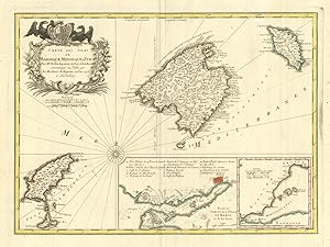 Image du vendeur pour Carte des Isles de Maiorque Minorque et Yvice mis en vente par Sergio Trippini