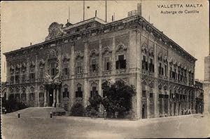 Bild des Verkufers fr Ansichtskarte / Postkarte Valletta Malta, Auberge de Castille zum Verkauf von akpool GmbH