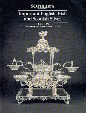 Sothebys November 1988 Important English, Irish & Scottish Silver