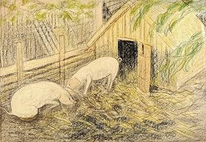 Bild des Verkufers fr Trger, Fritz. Zwei Schweine zum Verkauf von GALERIE HIMMEL