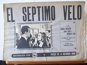 Imagen del vendedor de EL SEPTIMO VELO - 1945Dir: COMPTON BENNETCast: JAMES MASONANN TODDMEXICO-L.C.-28x36-Cm.-11x14-In.PLEASE CHECK THE PICTURE FOR CONDITION a la venta por ORIGINAL LOBBY CARD