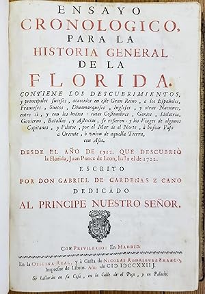 Imagen del vendedor de Ensayo cronologico, para la historia general de la Florida. a la venta por Chaco 4ever Books