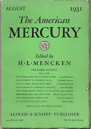 Bild des Verkufers fr The American Mercury; Volume XXIII, Number 92, August, 1931 zum Verkauf von Clausen Books, RMABA