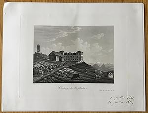 Gravure en aquatinte, Suisse : Auberge du RigiKulm