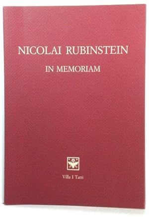 Bild des Verkufers fr Nicolai Rubinstein: In Memoriam zum Verkauf von PsychoBabel & Skoob Books