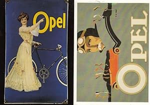 Opel Bicycle Motor Racing Car 2x Poster French Advertising Postcard s