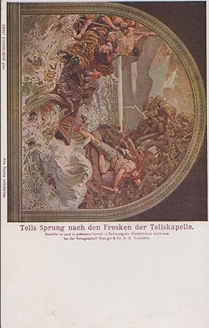 Tells Sprung Nach Den Fresken Der Telskapelle Stuckelberg Rare Painting Postcard