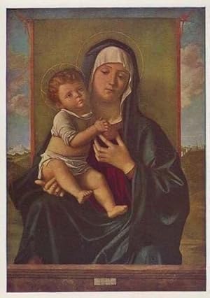 Image du vendeur pour Bellini Giovanni The Virgin & The Child London Art Gallery Painting Postcard mis en vente par Postcard Finder