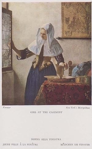 Vermeer Girl At The Casement Nun Chalice Antique Dutch Painting Postcard