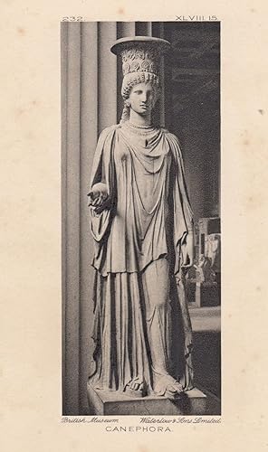 Canephora Statue British Museum Old Postcard