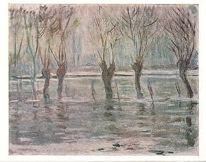 Claude Monet The Water Flood Rain Still Life Rare Art Portrait Painting Postcard