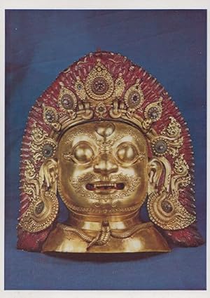 Bhairava Gilt Copper Nepal 16th Century Indian Mask Postcard