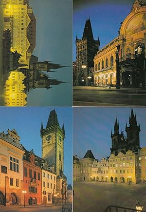 Prague Old Town Square At Night Postcard