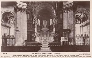 St Pauls Cathedral Organ Grinling Gibbons Carvings Fire Of London RPC Postcard