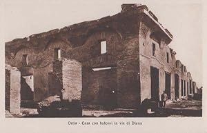 Ostia Italy Casa Con Balconi In Via Di Diana Italian Rare Antique Postcard