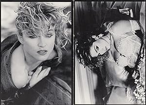 Madonna In Bed & Like A Virgin Era 2x Real Photo Vintage London Postcard s