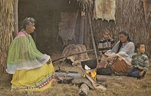 Indian Cookery Indians Cooking Curry Recipe Open Fire Florida 1970s Postcard