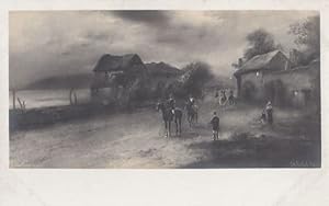 Image du vendeur pour Fox Hunting In Disaster Cloudy Storm Antique Victorian Painting Postcard mis en vente par Postcard Finder