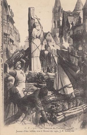 Joan Of Arc Burned at Stake Antique Postcard