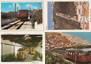 Coimbra Nazare Portugal Trams Tramway 4x Postcard s