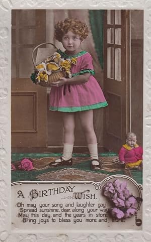 Piml Polka Dot Retro Childrens Dress 10th Birthday Greetings Postcard