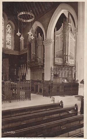 St John The Baptist Church Hove Organ Interior Antique Real Photo Postcard
