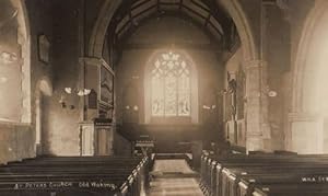St Peters Woking Surrey Church Organ Interior Antique Real Photo Postcard