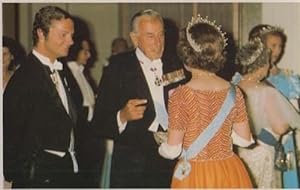 Queen Elizabeth II King Carl Gustav Earl Mountbatten Royal Souvenir Postcard