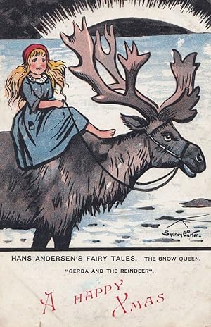 Hans Christian Andersen Fairy Tales The Snow Queen Antique Childrens Postcard