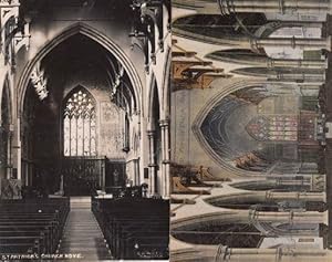 Organ & Altar St Patricks Church Hove Sussex Antique Old Real Photo 2x Postcard