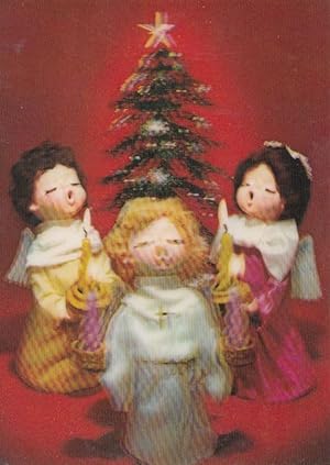 Toy Puppet Choir Singing Under Christmas Tree THREE DIMENSIONAL Postcard