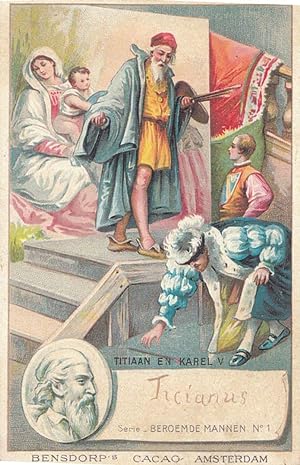Titian Artist Printed Signed Bendorps Cocoa Postcard Old Antique Trade Card