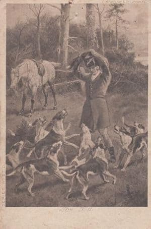 Image du vendeur pour Fox Hunting Graphic Antique Pack Of Dog Dogs Hunt Blood Sports Killing Postcard mis en vente par Postcard Finder