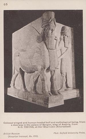 Colossal Winged Beast Sargon Palace King Of Assyria Mythological Old Postcard