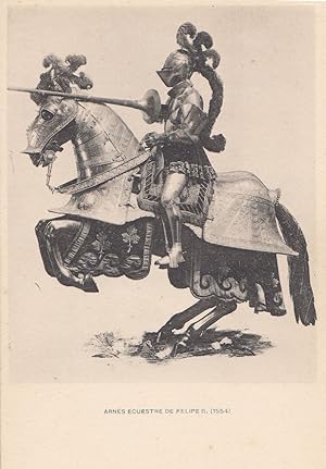 Philip Felipe King Of Spain Portugal II III Armour Mounted Horse Postcard