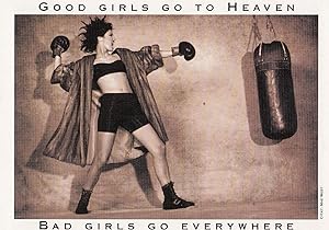 Bad Girl Boxer Fighting Training Boxing Good Girls Go To Heaven Postcard