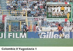 Columbia 0 Yugoslavia 1 World Cup 1990 Limited Edition Stamp Postcard