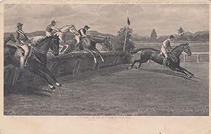 The Steeplechase Antique British Horse Race Racing 1912 Postcard