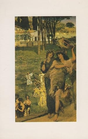 Sir Lawrence Alma Tadema Spring Festival Canvas Tamborines Painting Postcard