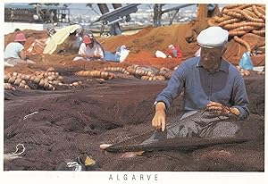 Algarve Fishing Net Maker Trader Portugal Postcard