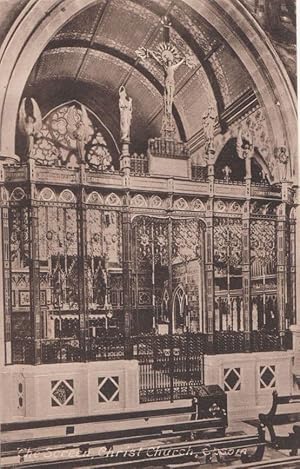 Christ Church Epsom Interior Screen Organ Antique Postcard