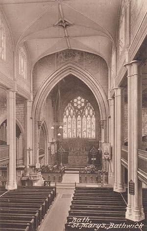 Organ Altar in St Marys Church Bathwick Bath Antique Postcard