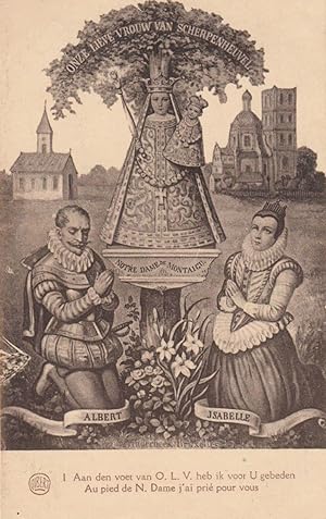Albert Isabelle Notre Dame De Montaigu Scherpenheuvel Religious Postcard