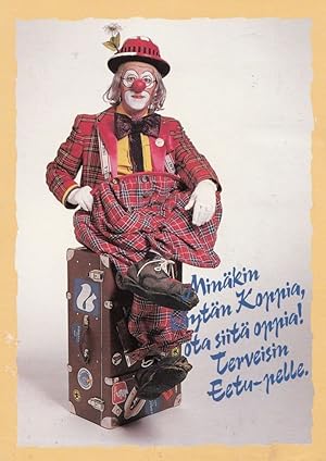 Finland Finnish Clown On Travelling Suitcase Postcard