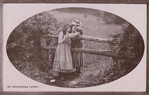 Seller image for Garden Farm Gate Love Romantic An Interesting Letter Reading Farming Postcard for sale by Postcard Finder