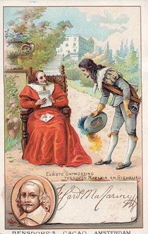 Cardinal Mazarin Italian Cardinal Printed Signed Bendorps Postcard Antique Card