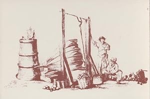 Making Cannon Balls Artillery In Iron Foundry Rare Drawing Painting Postcard